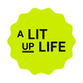 A lit up life in neon green circle